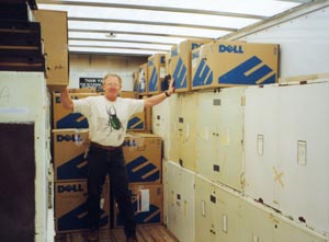 Brett Ratcliffe in the loaded truck